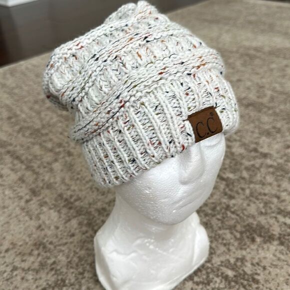 C.C. Unisex Ribbed Confetti Knit Beanie Hat - Picture 2 of 5